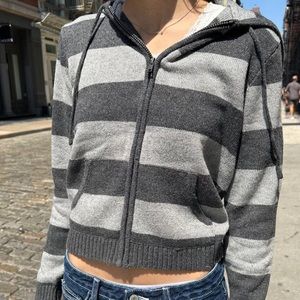 Brandy Melville “ALANA WOOL STRIPED ZIP UP SWEATER” never worn before brand new!